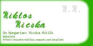 miklos micska business card